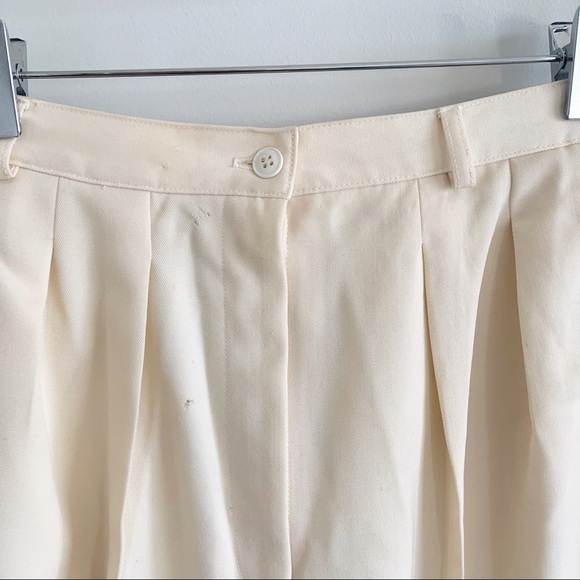 Vintage Ivory Cream High Rise Pleat Front Trouser - Picture 10 of 10